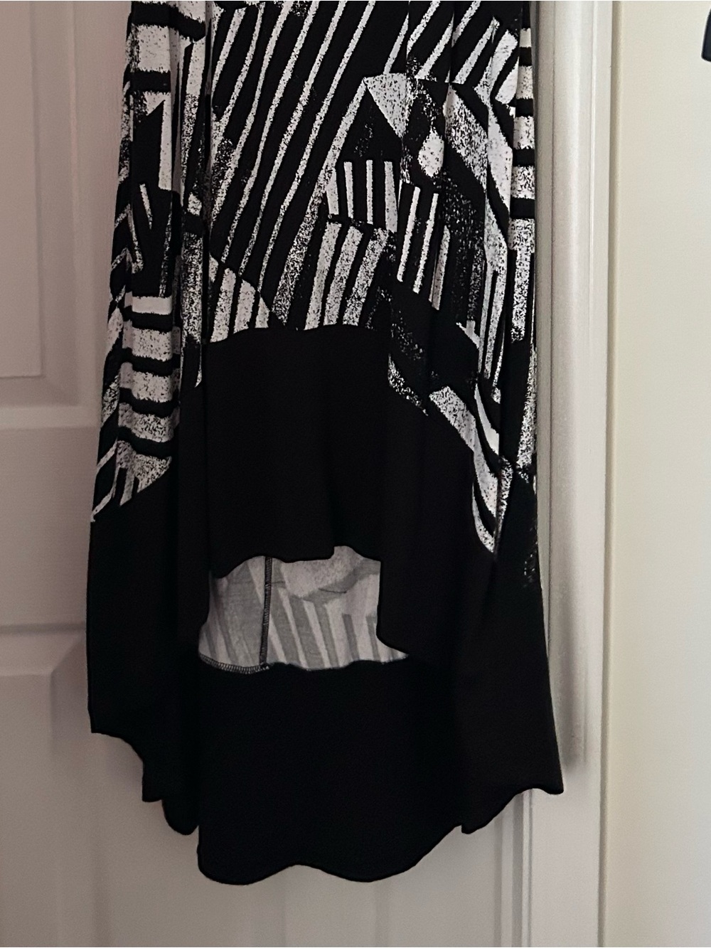 Tribal Black & White Graphic High-Low Dress